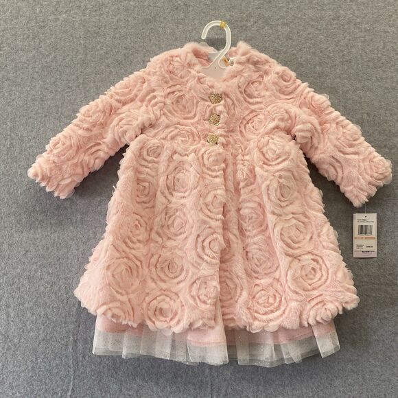 BlueBeri Boulevard Dress & Coat Set Little Girls Toddler 2T NWT Ballet Pink - Picture 1 of 8
